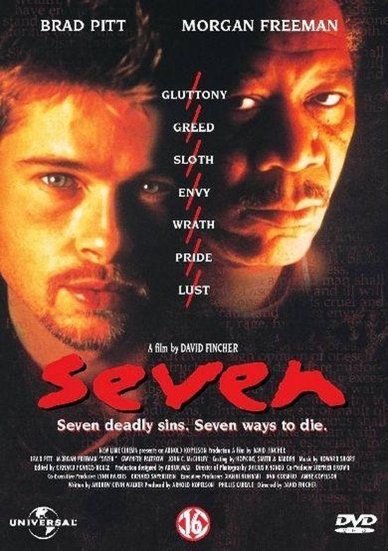 Seven - Brad Pitt Morgan Freeman DVD 0044006186122, Engels, Alle leeftijden, Nederlands, Actiethriller