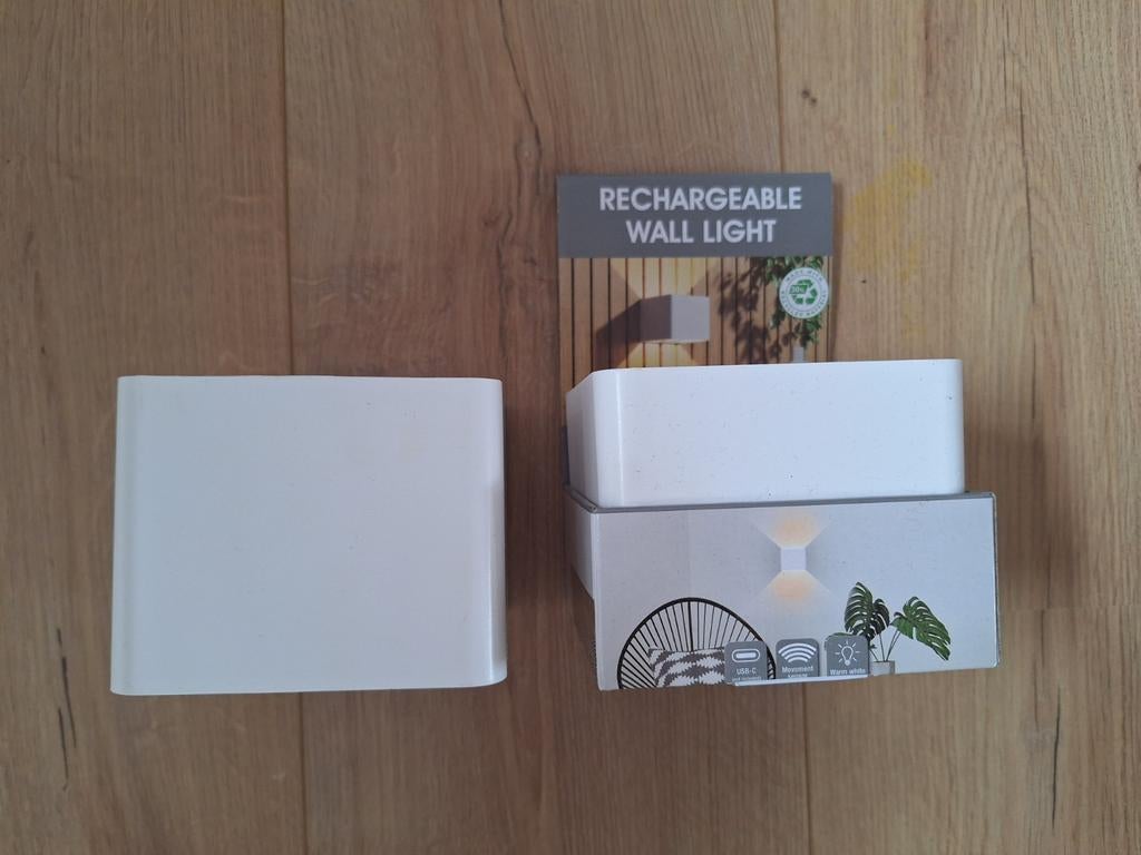 Leuke zandloper oplaadbare wandlampen van de Action in wit, Ophalen, Nieuw, Kunststof