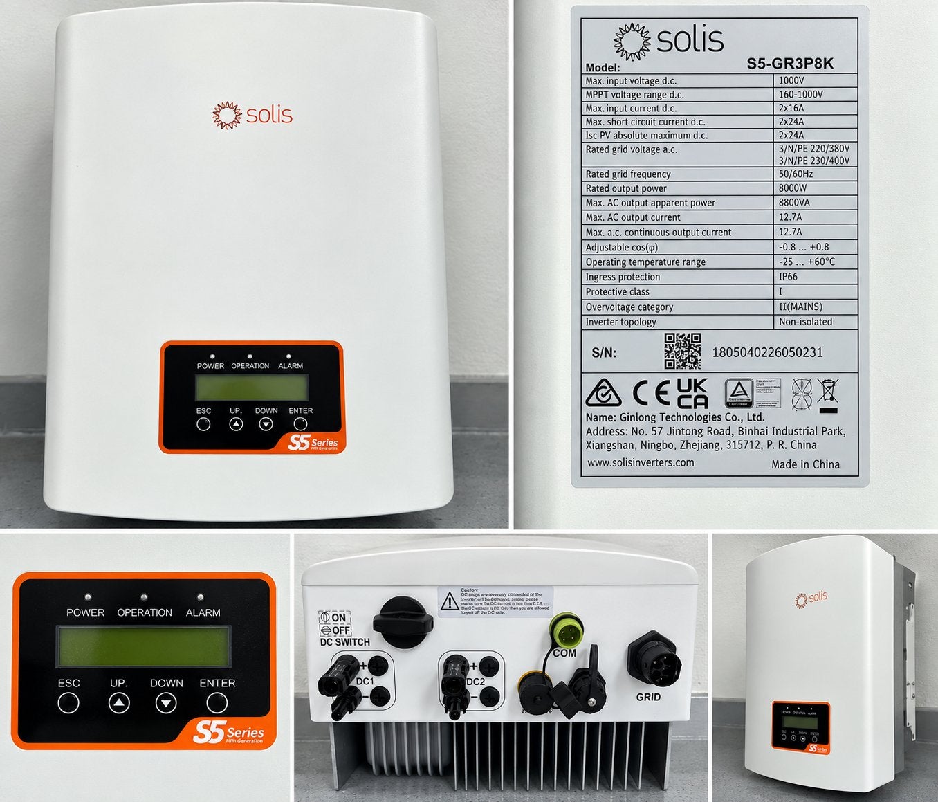 Solis S5-GR3P8K 8kW 3-fase zonnepanelen omvormer – werkend, Ophalen, Zo goed als nieuw, Overige typen, 200 wattpiek of meer