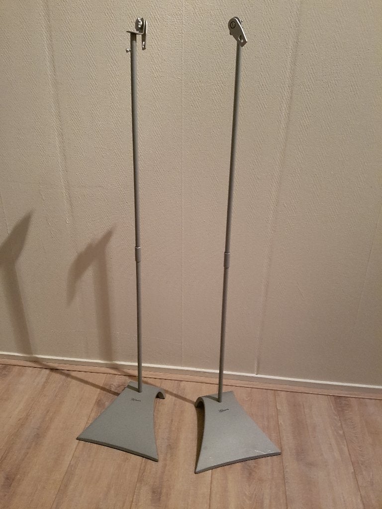 VOGEL'S Speakersteunen 2x - Grijs metaal, Overige merken, Gebruikt, Overige typen, Ophalen of Verzenden