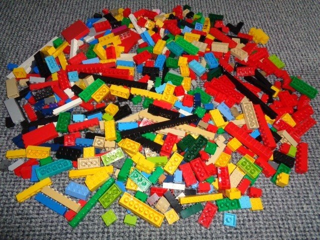 Partij M175=600x Lego stenen gemengd dikke & dunne, Lego, Lego, Gebruikt, Lego