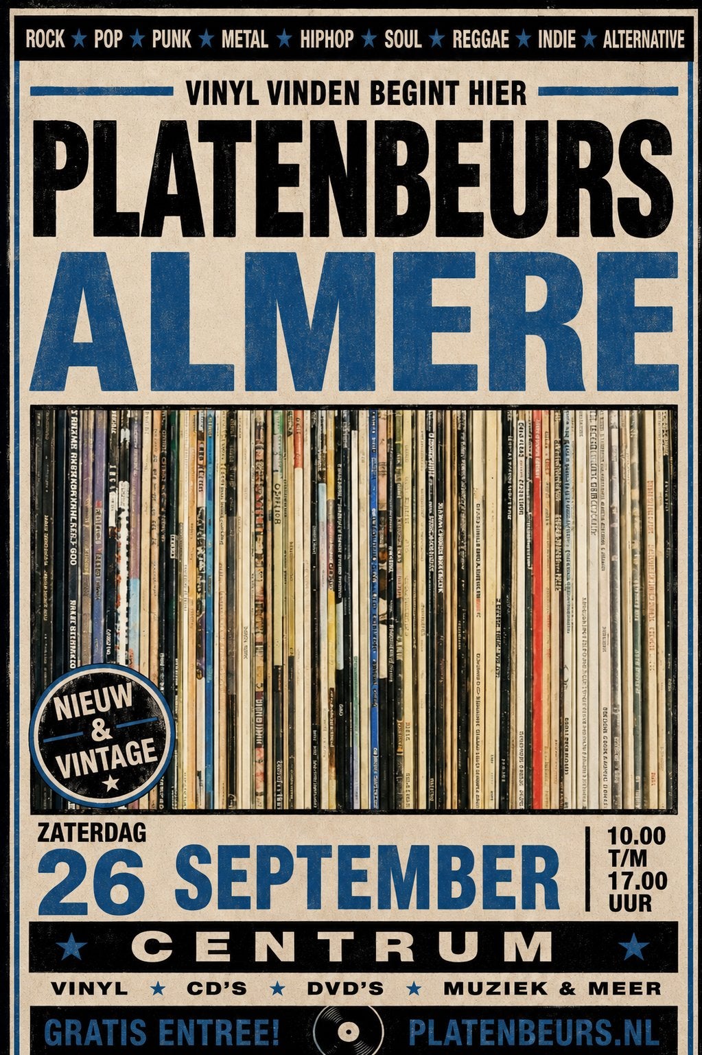 Platenbeurs Almere zaterdag 26 september, Cd's en Dvd's, Ophalen of Verzenden