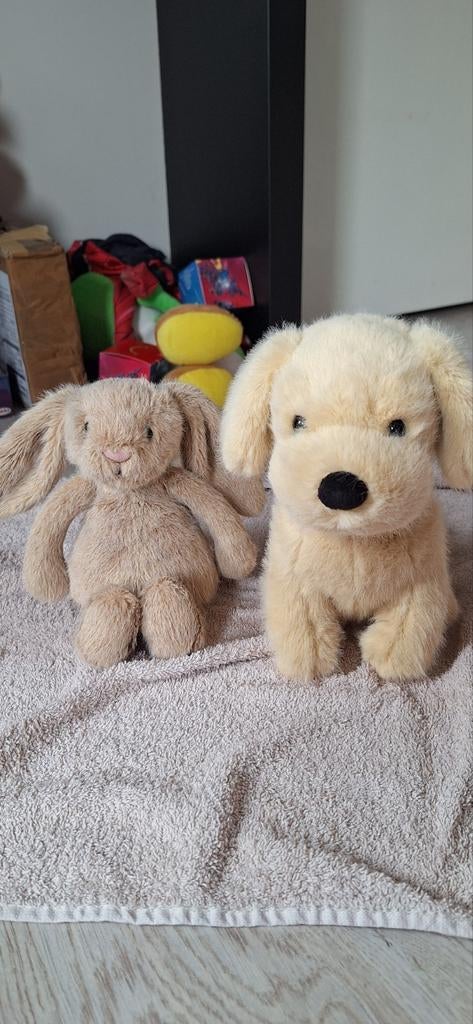Jellycat Bashful Bunny Golden Puppy Knuffelbundel, Jellycat, Ophalen of Verzenden, Met label, Middelgroot (20 tot 80 cm)