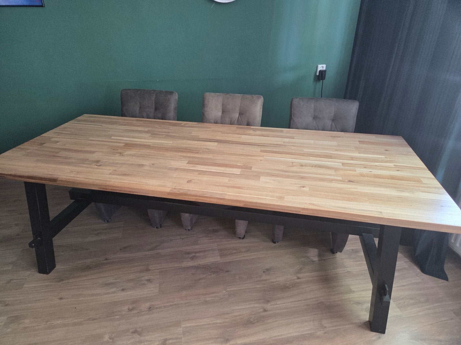 Ikea Skogsta eettafel 235x100 cm, Ophalen, 100 tot 150 cm, 200 cm of meer, Zo goed als nieuw