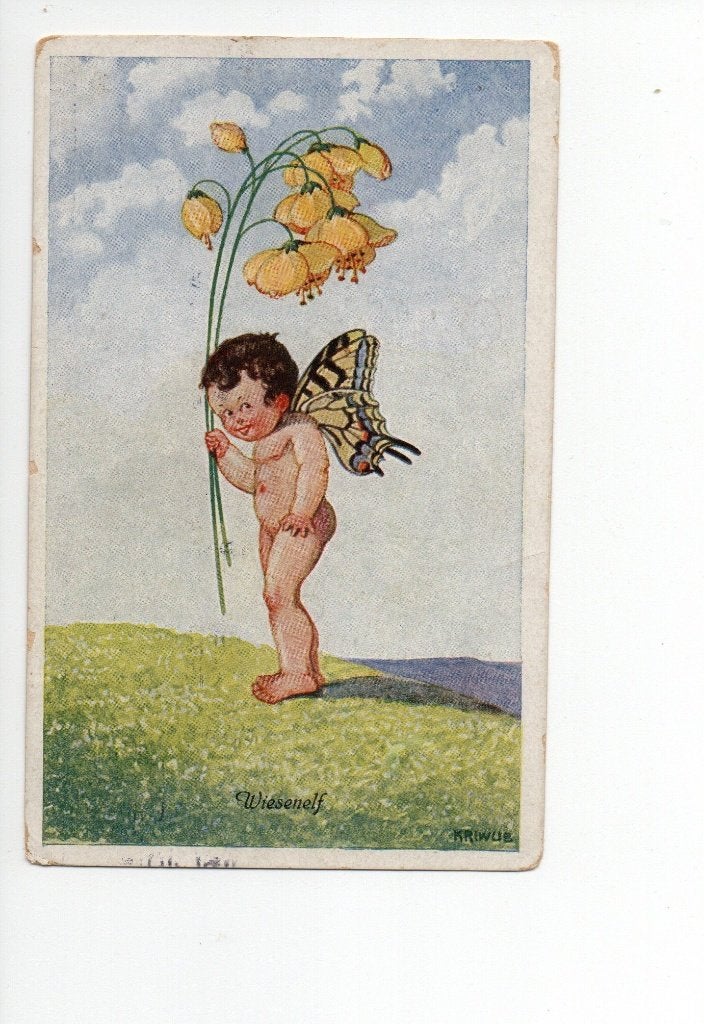 Oude ansichtkaart: Wiesenelf met vlindervleugels. 1931, Ophalen of Verzenden, 1920 tot 1940, Gelopen, Zuid-Holland