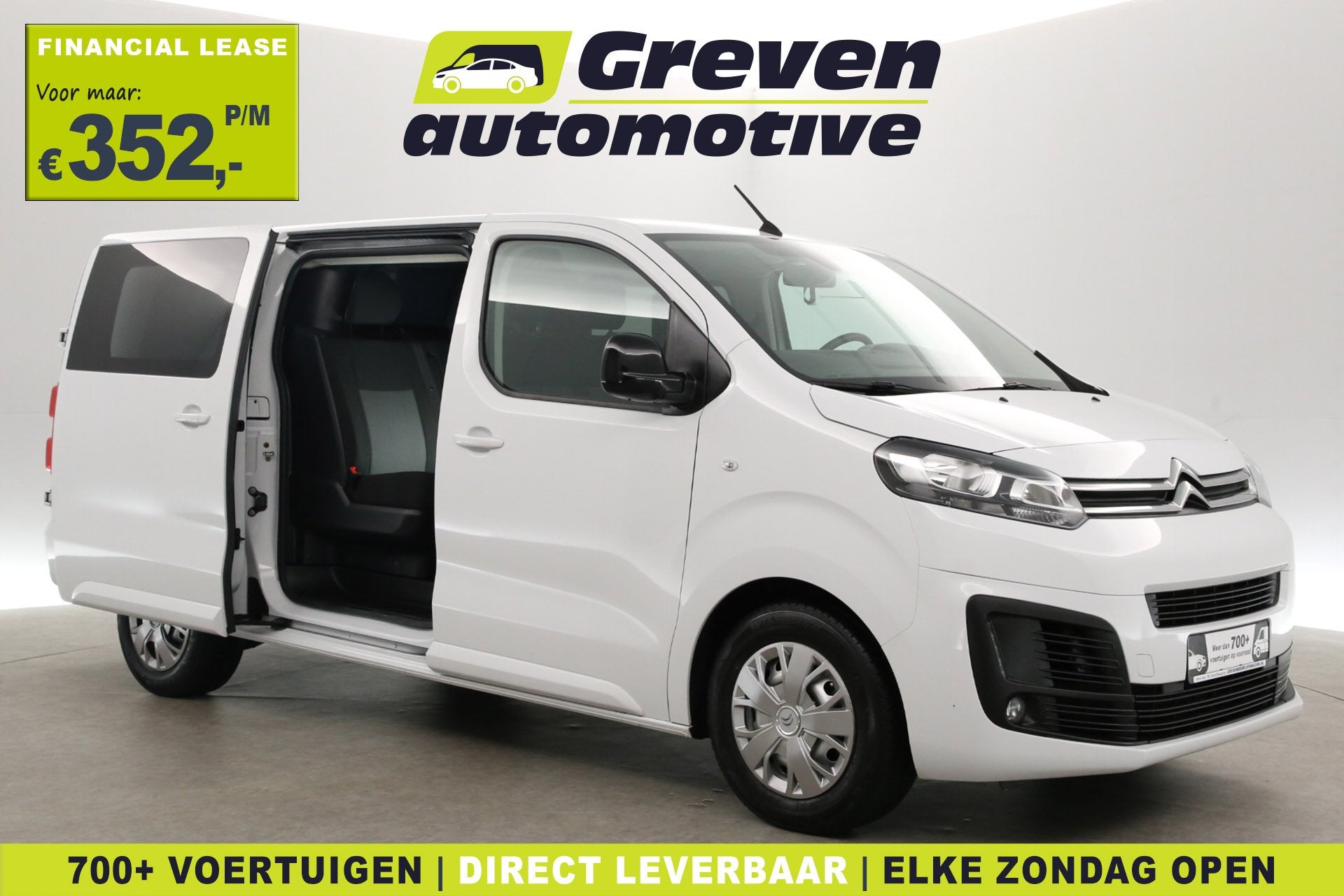 Citroën Jumpy 2.0 BlueHDI 145PK L3H1 | DC | 6 Zits | Airco, Voorwielaandrijving, 145 pk, Stof, Gebruikt