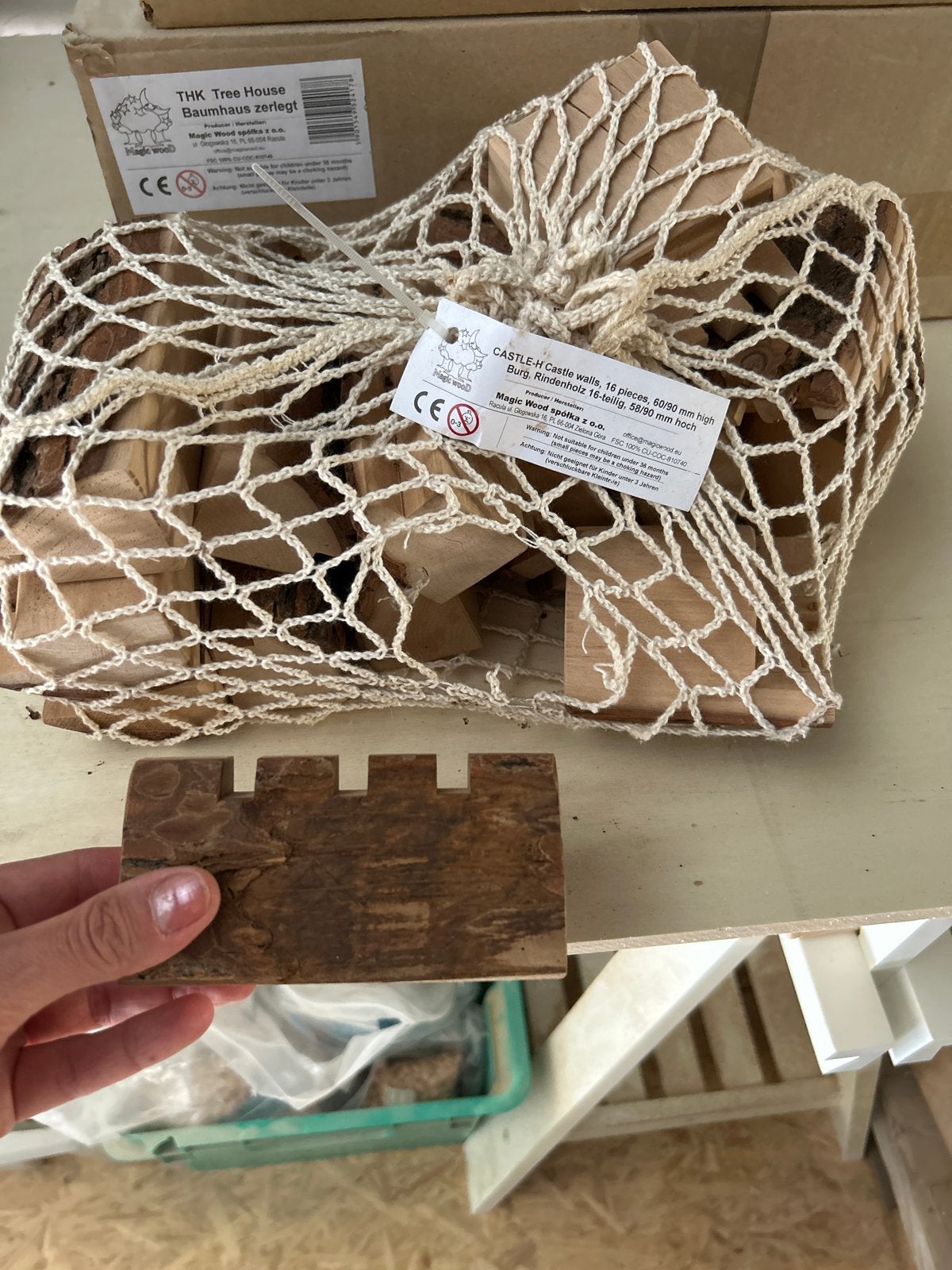 Houten Kasteel Muren - 16 Stuks - Nieuw in Net, Ophalen of Verzenden, Nieuw, Overige typen