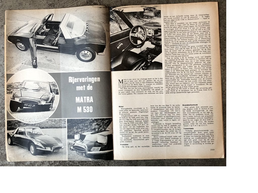 Matra M 530 test in Autokampioen 1969, Gelezen, Ophalen of Verzenden, Autokampioen, Overige merken