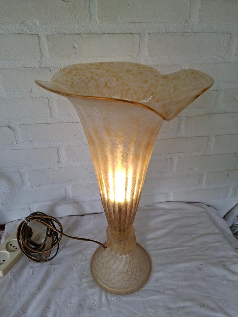 Vintage retro tafellamp Muranoglas Holywood Regency jaren 70, Vintage retro jaren 70 Muranoglas Design., Ophalen of Verzenden