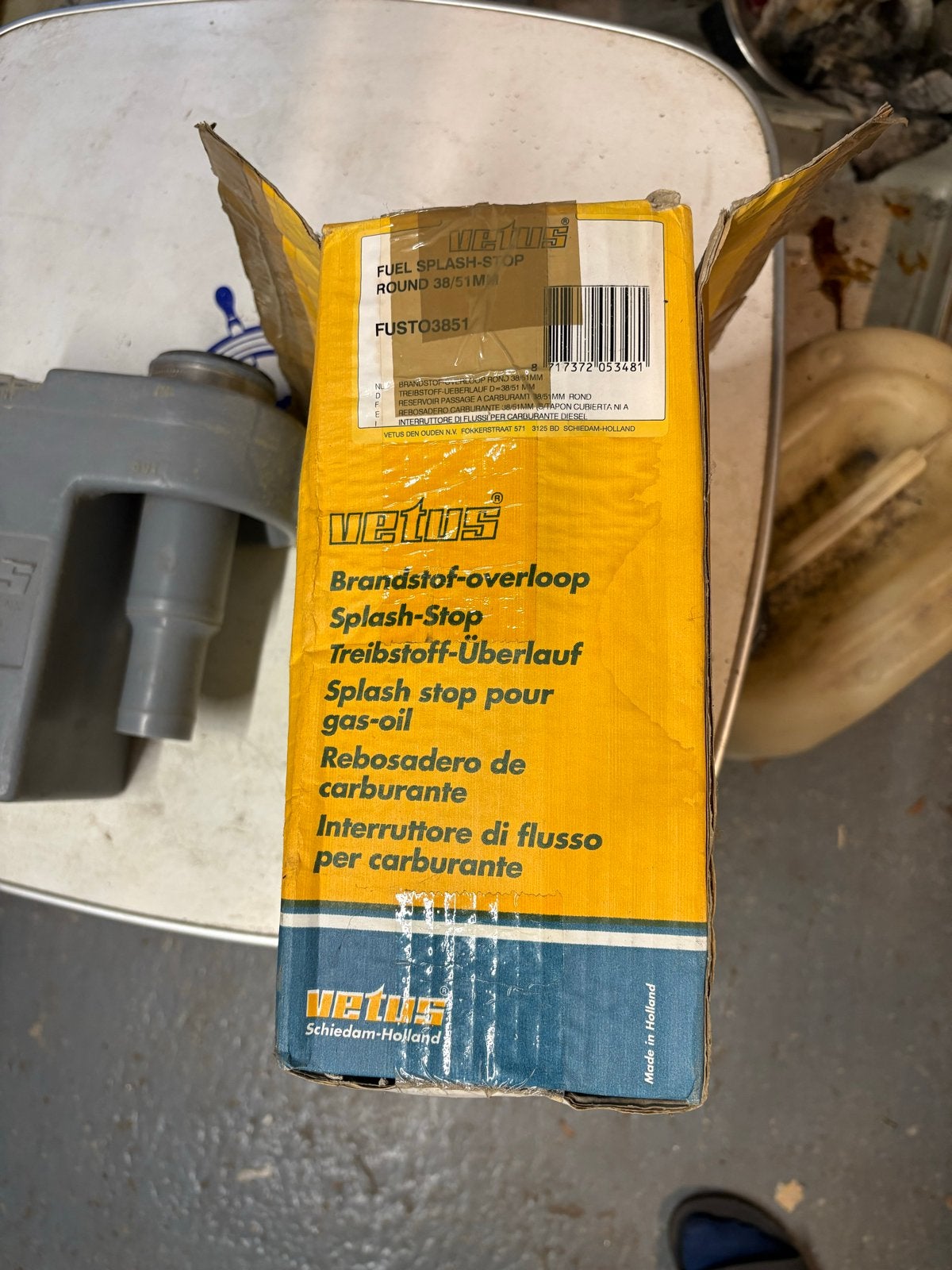 Vetus Splashstop Brandstofoverloop Rond 38/51mm FUSTO3851, Ophalen of Verzenden, Nieuw, Motor en Techniek