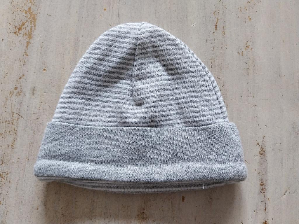 Isi mini baby muts grijs wit maat 44-48 newborn, ISI, Jongetje of Meisje, Maat 56, Nieuw