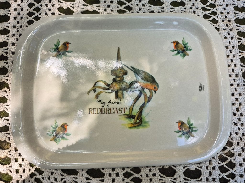 dienblaadje "My friend Redbreast", Kunststof, Met afbeelding/tekst, Ophalen of Verzenden, Zo goed als nieuw