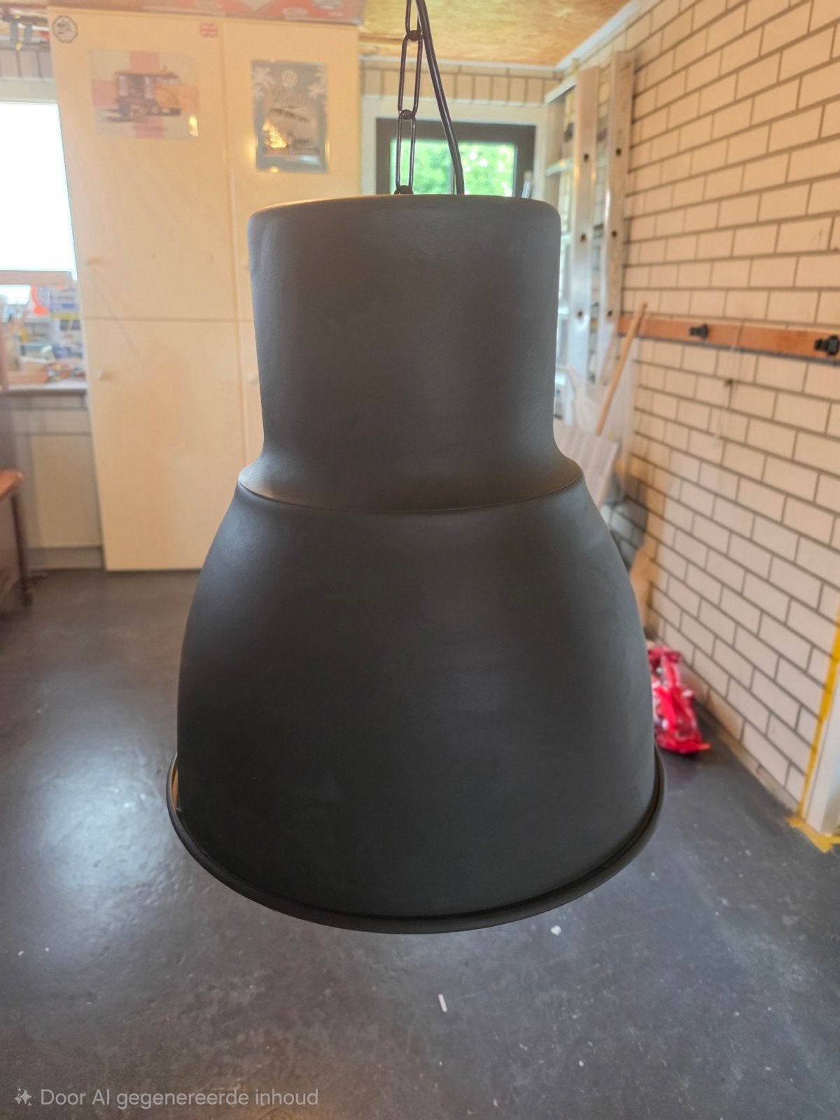 Antraciete Industriële Hanglamp - Stoer en Stijlvol, Huis en Inrichting, Ophalen, Zo goed als nieuw, Metaal, Industrieel