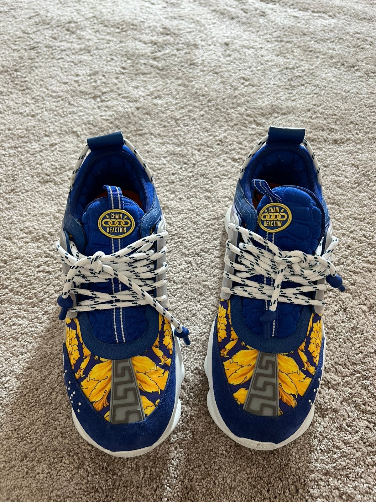 Versace chain reactions maat 43, Kleding | Heren, Schoenen, Ophalen of Verzenden, Zo goed als nieuw, Blauw, Sneakers of Gympen