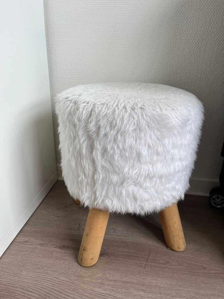 White Fluffy stool, Ophalen, Gebruikt, Stool, Wit
