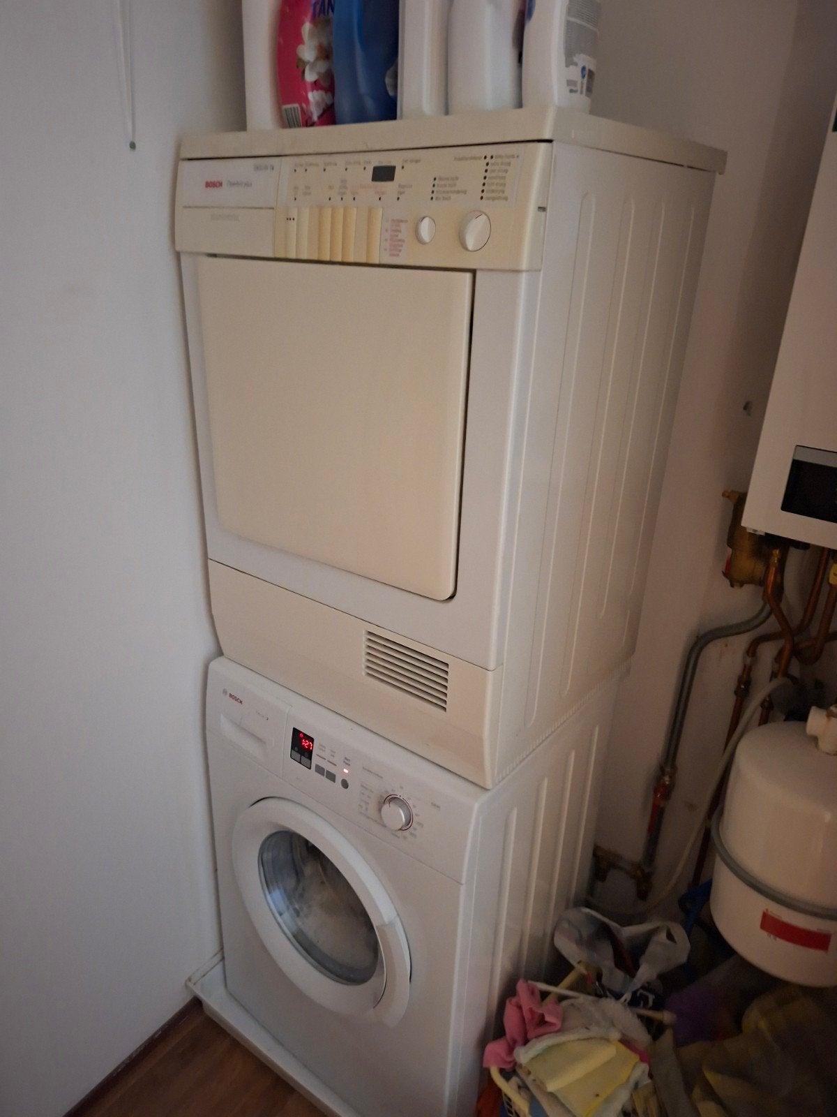 Bosch Wasmachine en Droger Set - Goede Staat, Ophalen, Gebruikt, Voorlader, 85 tot 90 cm