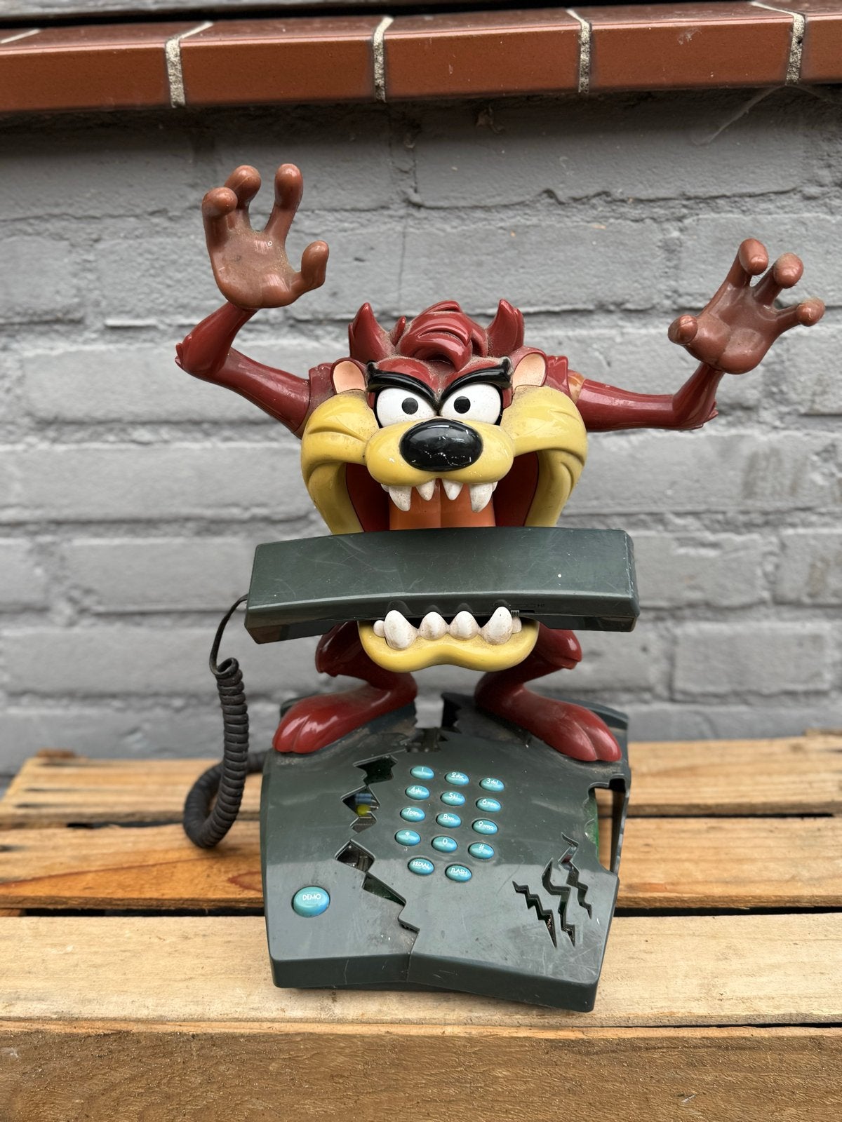 Vintage Taz de Tasmaanse Duivel Telefoon - Looney Tunes, Ophalen of Verzenden, Looney Tunes, Gebruikt, Beeldje of Figuurtje