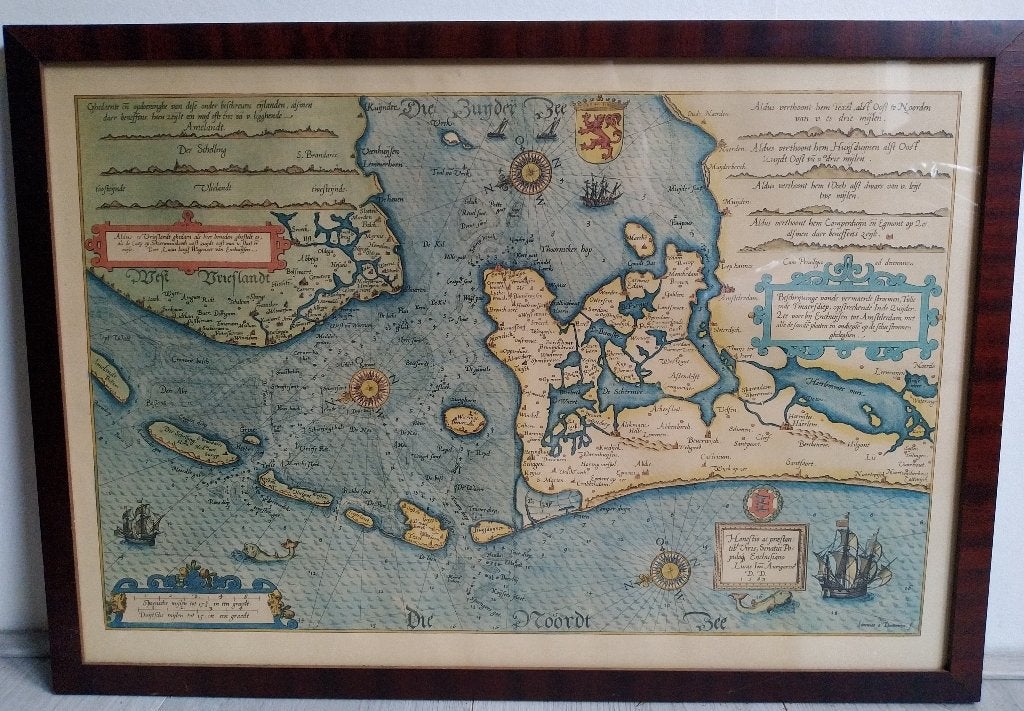 oude landkaart Noordzee, Boeken, Voor 1800, Landkaart, Nederland, Ophalen