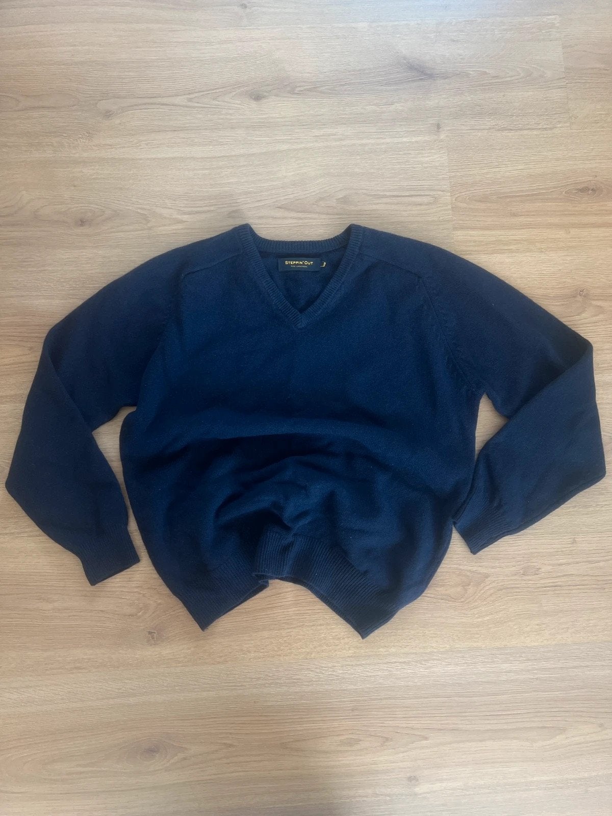 Lambswool V-neck sweater, Blauw, Vintage Dressing, Ophalen of Verzenden, Zo goed als nieuw