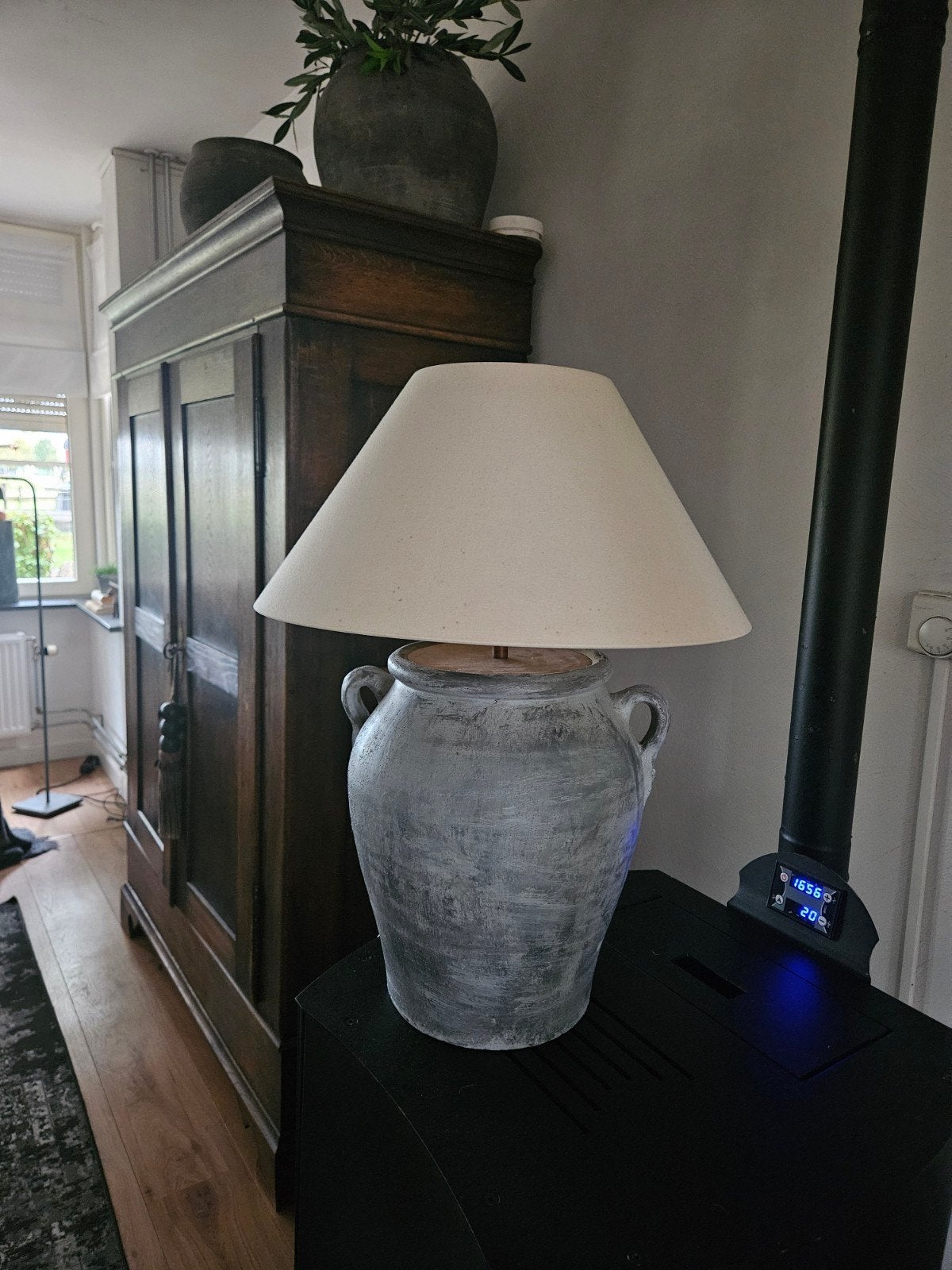 kruiklamp met kap sober stoer landelijk wonen, Ophalen