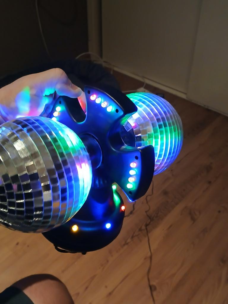 Disco lichten - Dubbele discobol met LED verlichting, Muziek en Instrumenten, Licht en Laser, Ophalen, Gebruikt, Discobol, Kleur