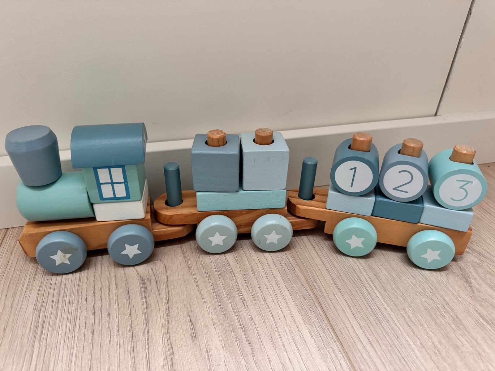 Little Dutch Houten Trein met Stapelblokken en Nummers, Ophalen, Zo goed als nieuw, Jongen of Meisje