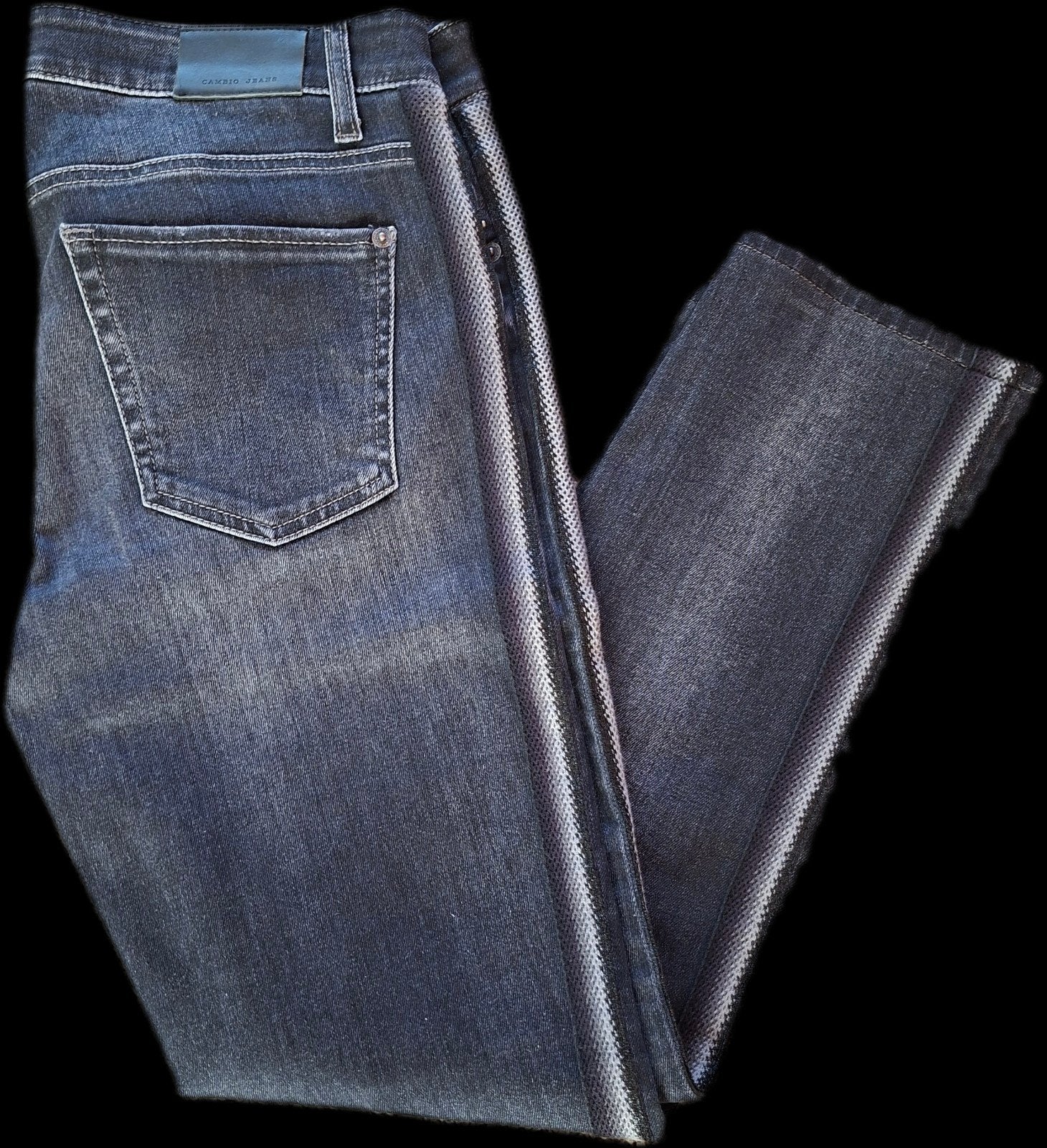 Cambio jeans black and white stripe slim fit maat 36, Cambio, Ophalen of Verzenden, Zo goed als nieuw, W28 - W29 (confectie 36)