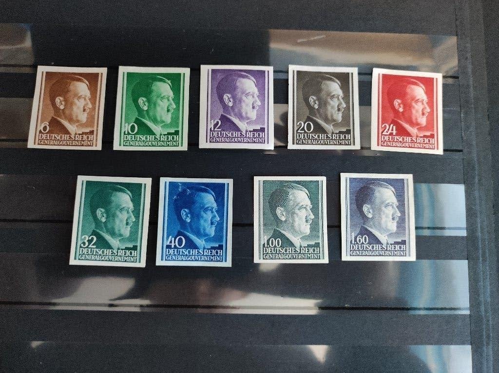 9 postzegels Generalgouvernement ongetand., Ophalen of Verzenden, Duitse Keizerrijk, Postfris