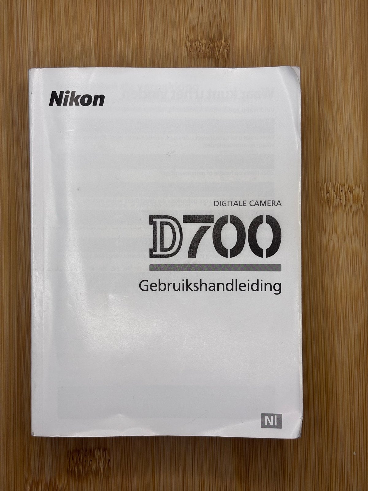 Nikon D700 Gebruikshandleiding nederlandstalig, Ophalen of Verzenden, Nikon