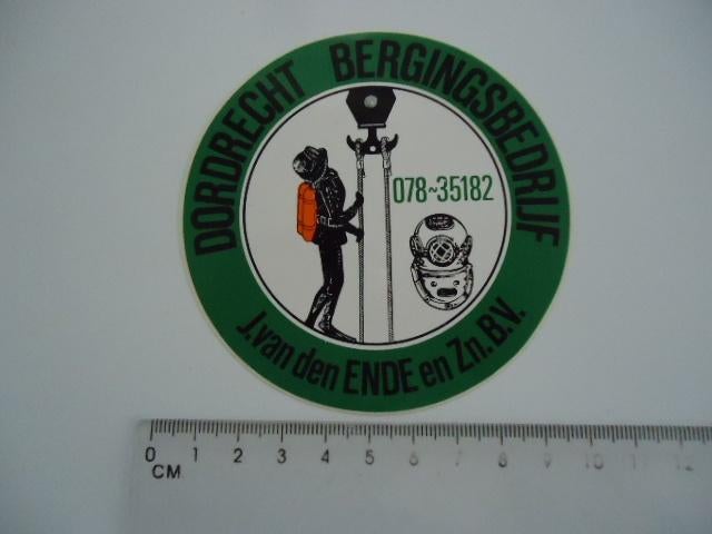 sticker oud Dordrecht J vd ENDE berging bergingsbedrijf duik, Verzenden, Zo goed als nieuw, Bedrijf of Vereniging