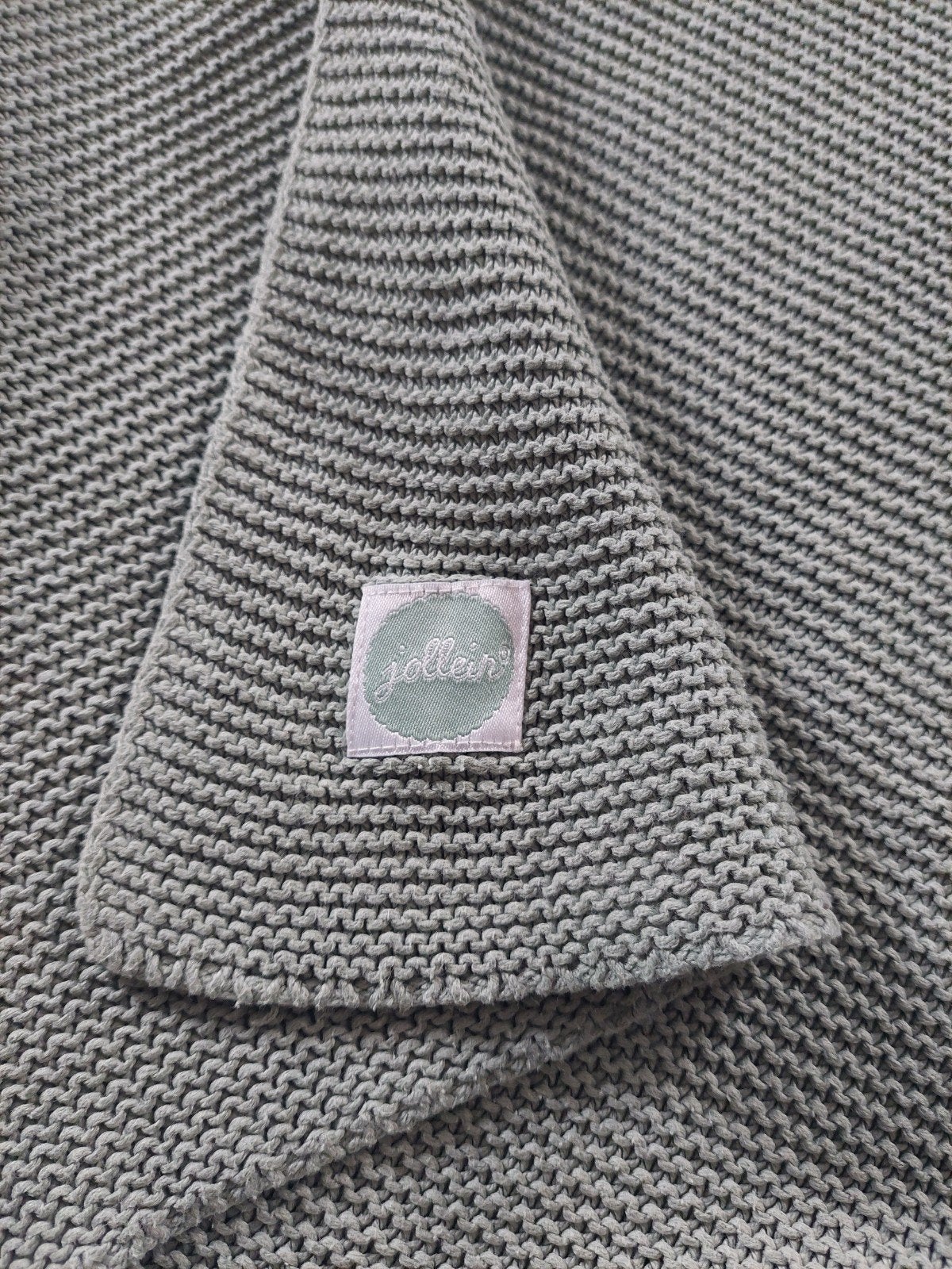 Jollein deken ledikant 100x150cm - Basic Knit - Forest Green, Kinderen en Baby's, Dekens, Slaapzakjes en Inbakerproducten, Gebruikt