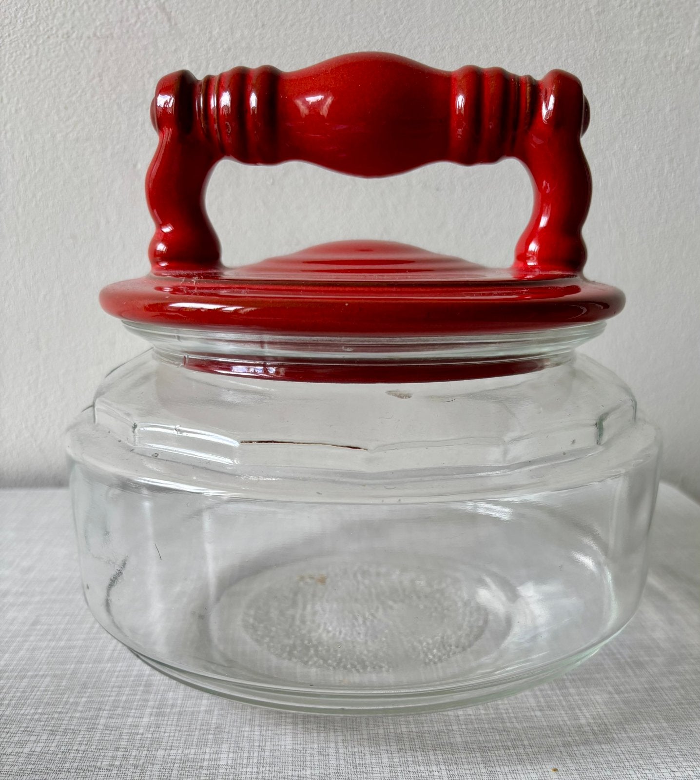 Vintage glazen voorraadpot “penny candy jar”, Antiek en Kunst, Ophalen of Verzenden