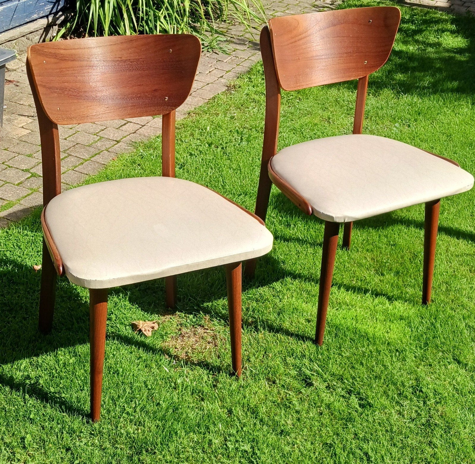 Set vintage eetkamerstoelen Louis van Teeffelen?, Ophalen, Gebruikt, Twee, Bruin