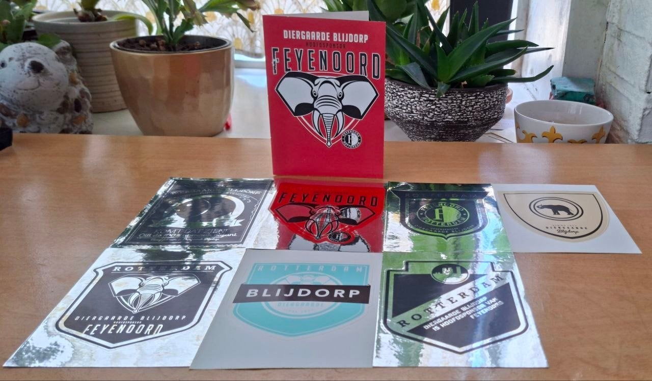 Feyenoord Blijdorp stickers - compleet setje, Ophalen of Verzenden, Zo goed als nieuw, Sport