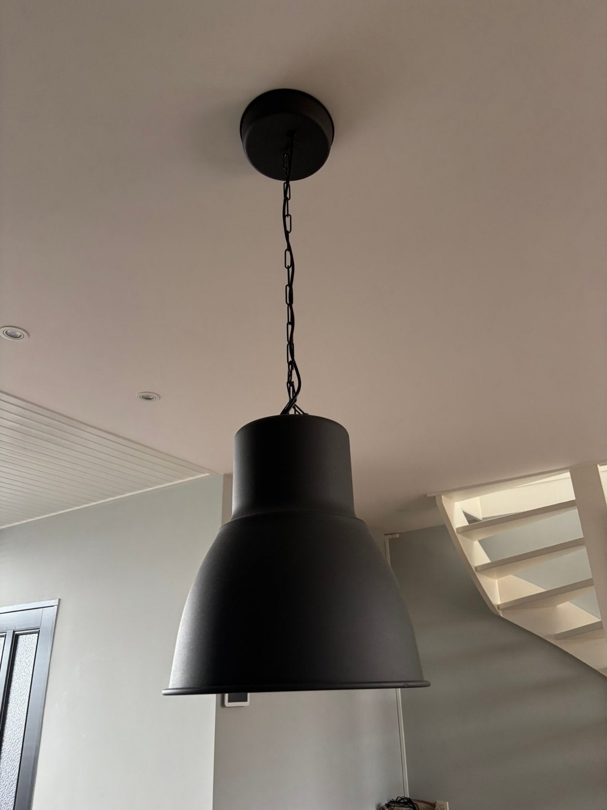 Ikea Hektar donkergrijs/antraciet kleurige hanglamp, Ophalen, Zo goed als nieuw, Metaal