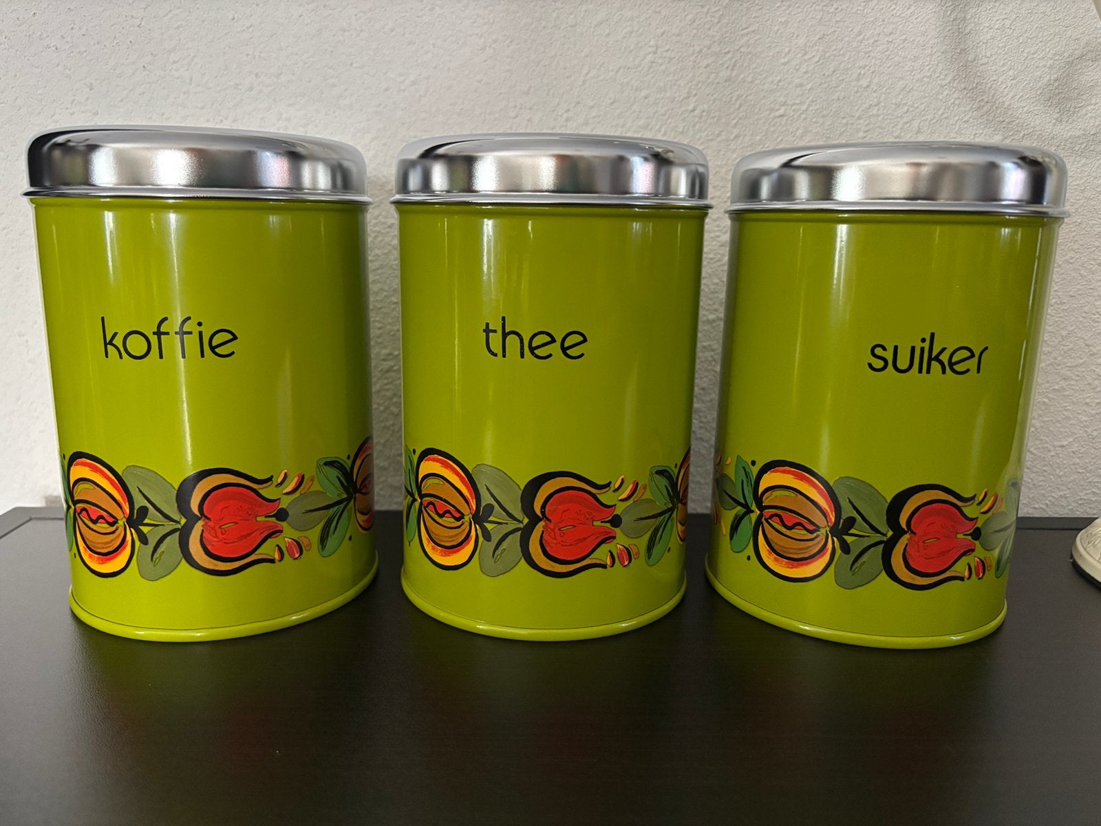 3 vintage nostalgische Brabantia voorraad/bewaarbussen, Ophalen of Verzenden