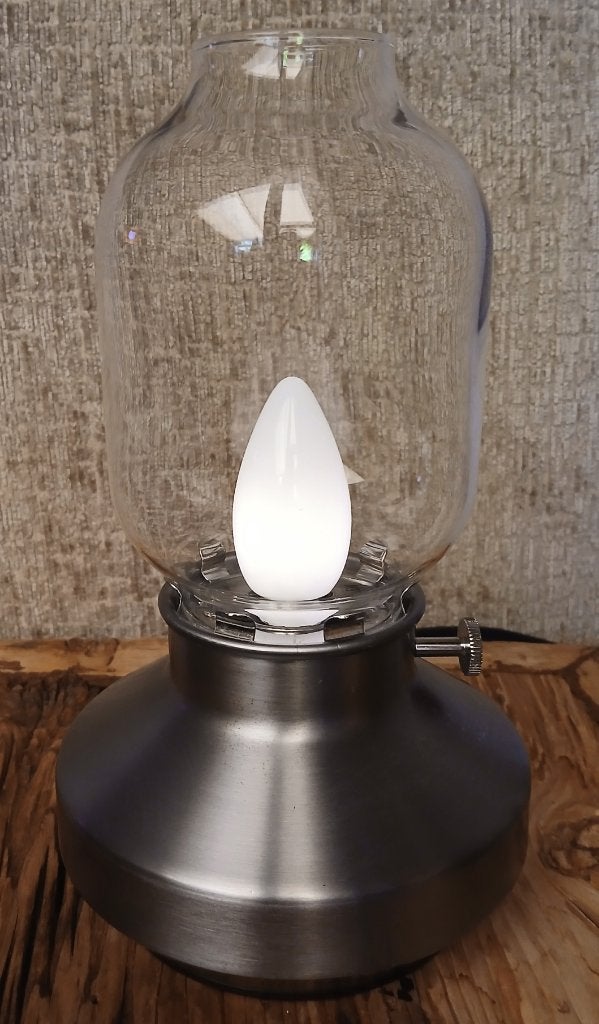 IKEA Tafeldimlamp TÄRNABY Roestvrijstalen, Ophalen of Verzenden, Zo goed als nieuw, Glas, Grijs