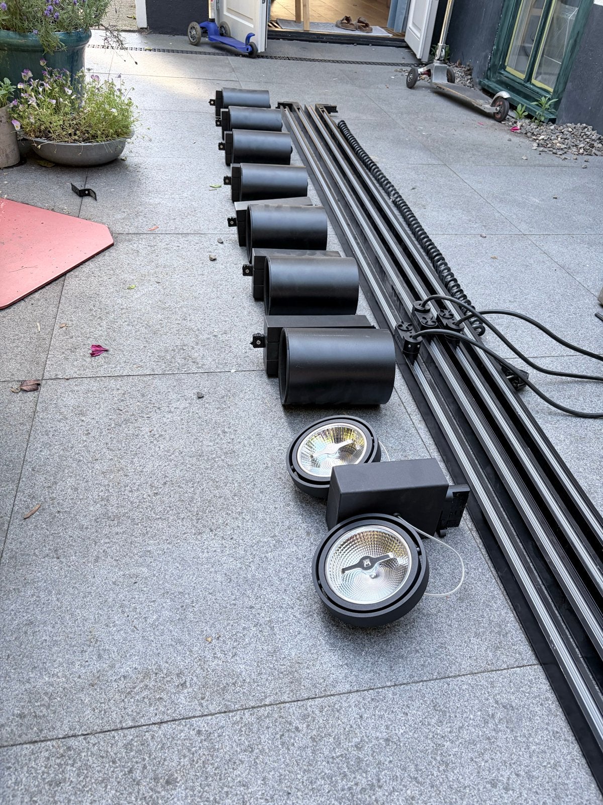 Professionele railverlichting met spots, Ophalen, Gebruikt