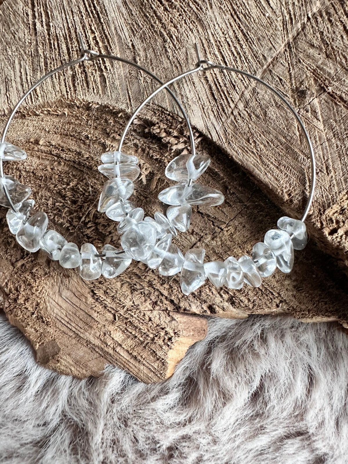 Boho oprbellen / creolen / splitstenen / ibiza / nieuw, Sieraden, Tassen en Uiterlijk, Ophalen of Verzenden, Nieuw, Zilver, Overige materialen