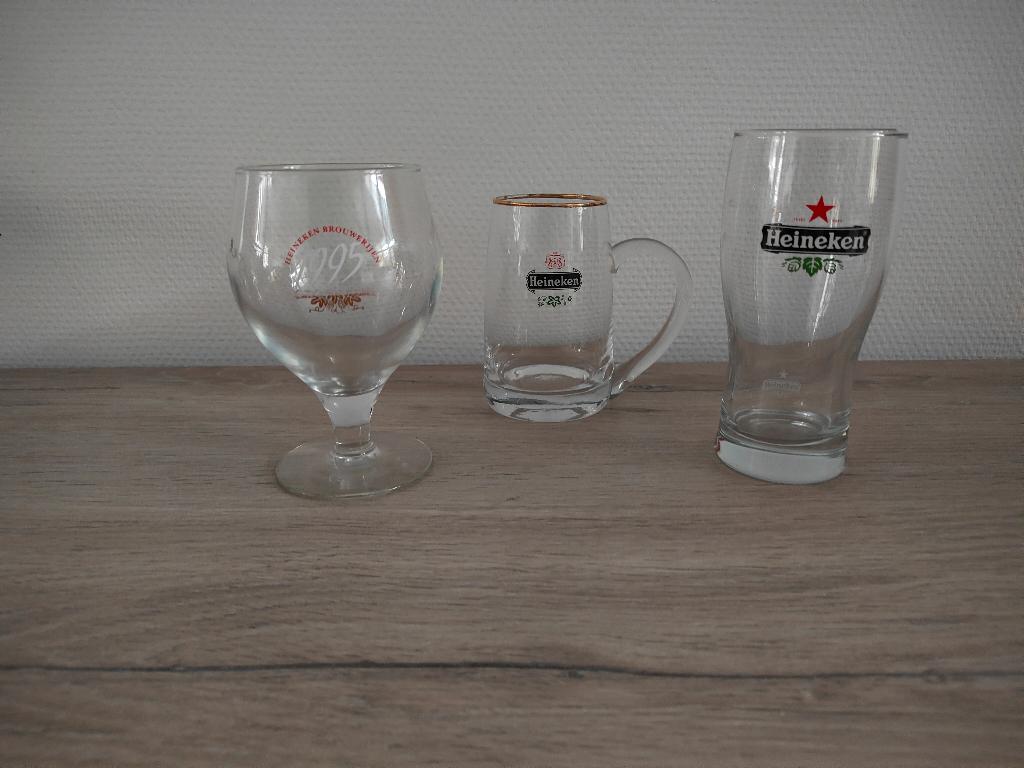 Heineken glazen/pul, Ophalen of Verzenden, Zo goed als nieuw, Glas of Glazen, Heineken