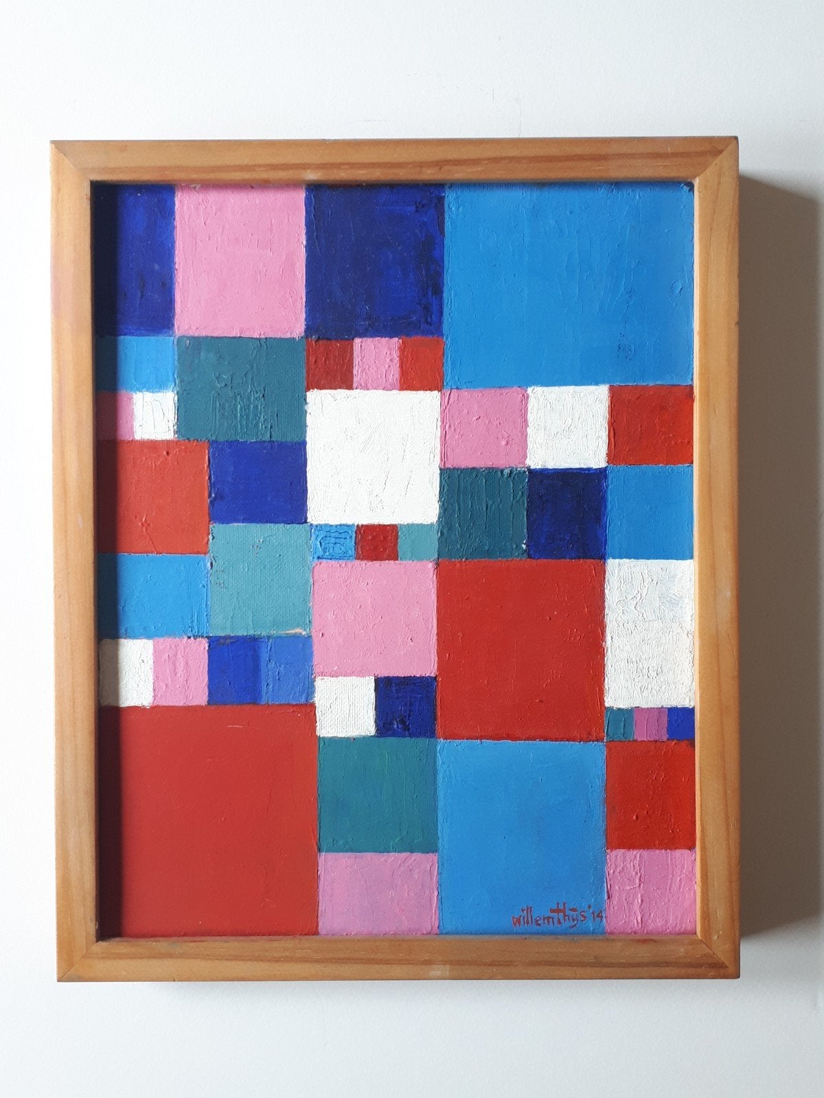 Willem Thijs (1932-2016) olieverf op board, coloritme, 2014, Ophalen of Verzenden
