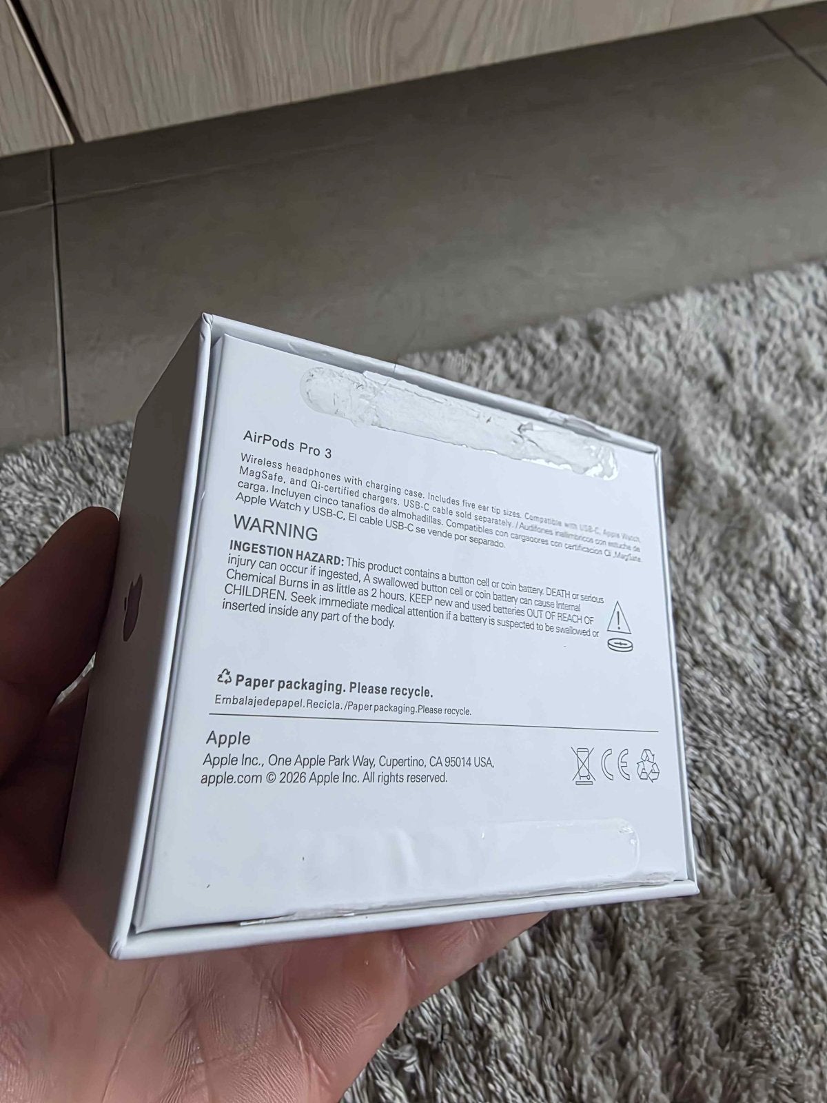 Apple AirPods Pro 3 (Model A3063) - Nieuw met factuur, Overige merken, Nieuw, Ophalen of Verzenden, Over oor (circumaural)