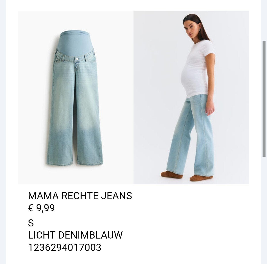 H en m mom jeans zwangerschap broek positiekleding, Ophalen of Verzenden, Nieuw, Blauw