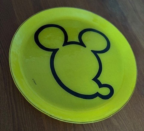 Disneyland Paris - Mickey - glazen gele schaal -Ø39cm -nieuw, Ophalen of Verzenden, Mickey Mouse, Nieuw, Servies