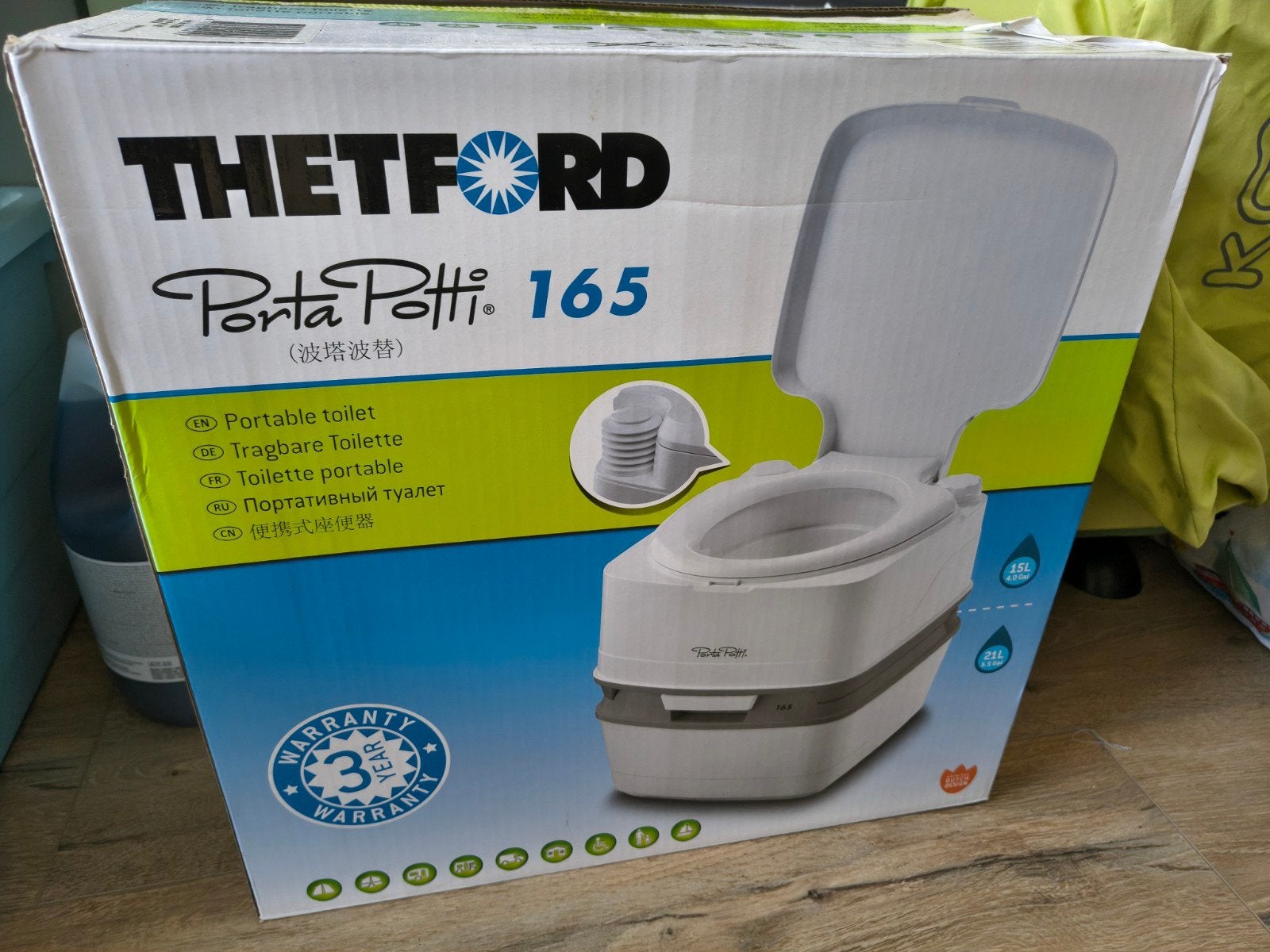 Thetford Porta Potti 165 - Draagbaar Toilet, Caravans en Kamperen, Ophalen of Verzenden, Nieuw