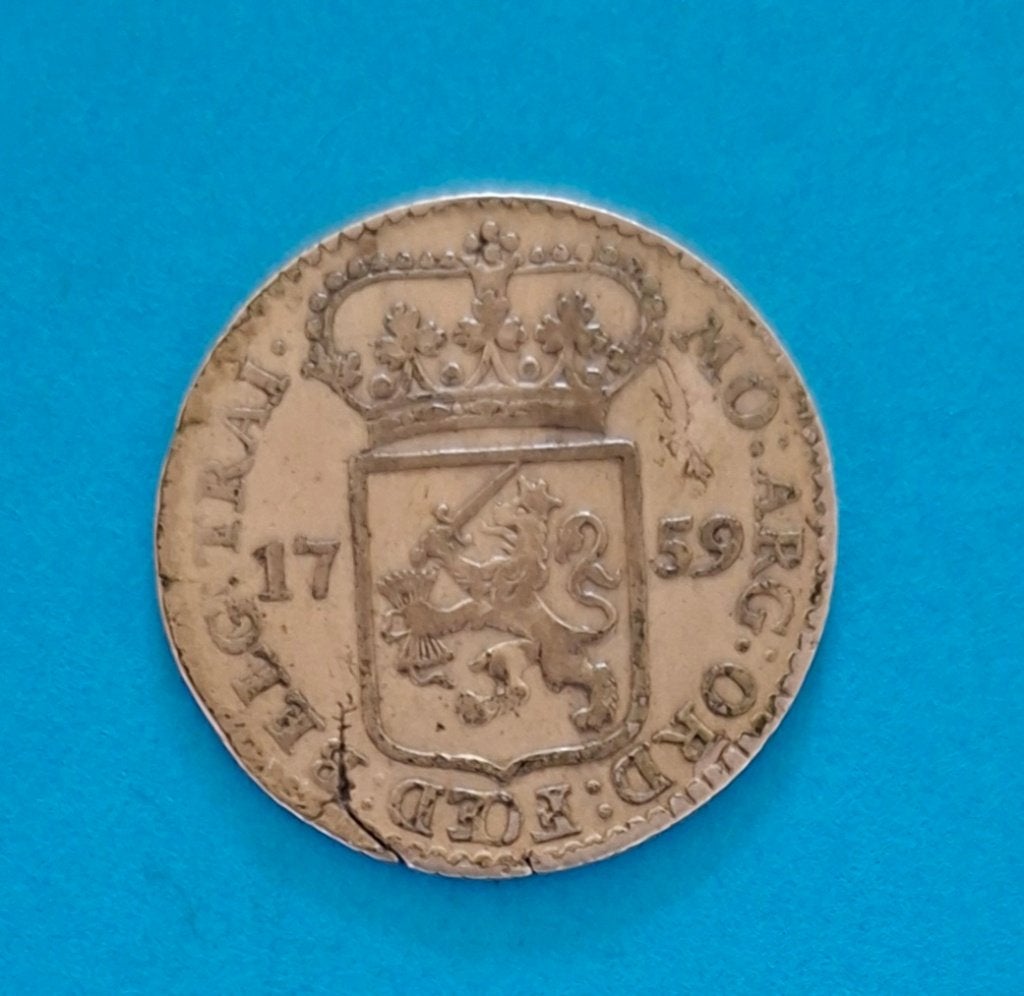 1/4 gulden (Muntmeesterspenning) Utrecht 1759, Vóór koninkrijk, Verzenden, Zilver, Overige waardes