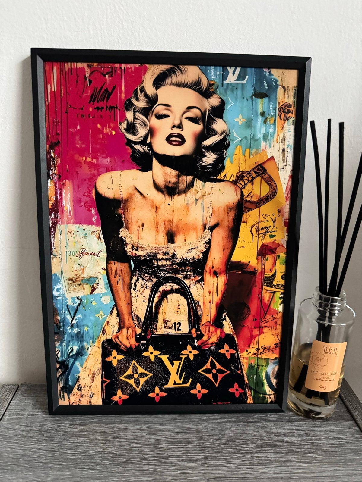 Marilyn Monroe Pop Art Poster 21x30cm - Ingelijst (Ikea), Antiek en Kunst, Papier/karton, Achter glas, Ophalen of Verzenden, Print