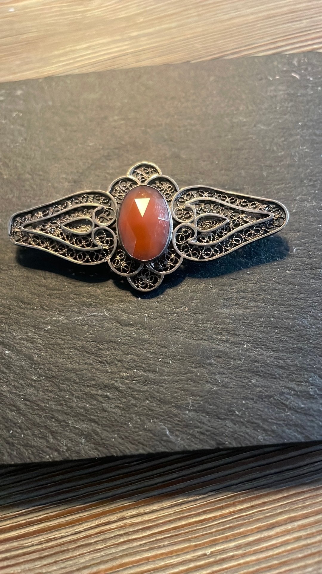 zilveren broche Art deco, Ophalen of Verzenden, Zilver