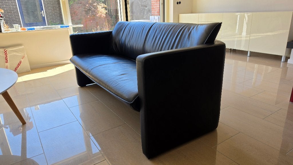 Leolux - design leren bank, Ophalen, 150 tot 200 cm, Tweepersoons, Zo goed als nieuw