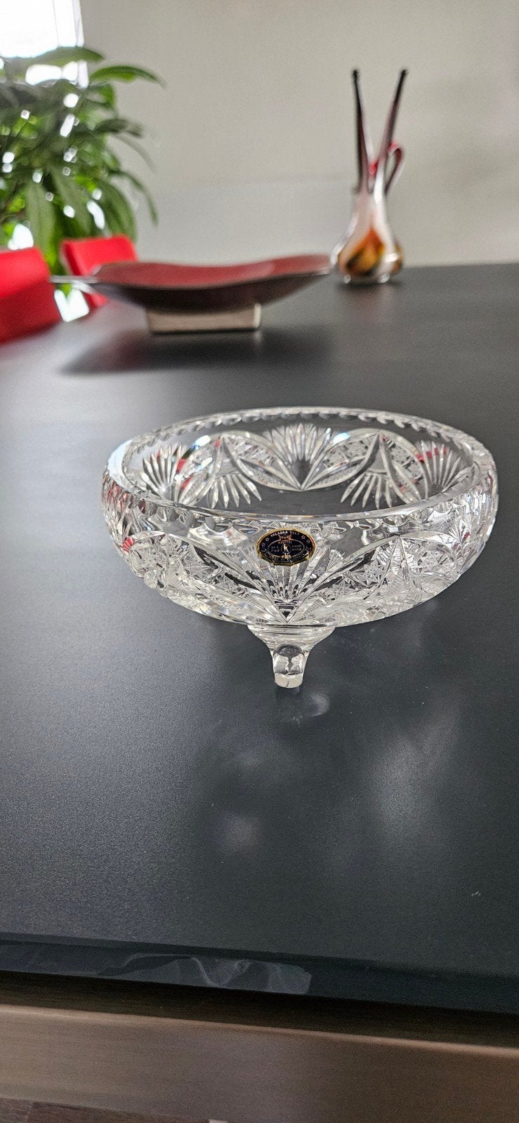 Prachtige kristallen schaal op voetjes - Bohemia Crystal, Ophalen of Verzenden